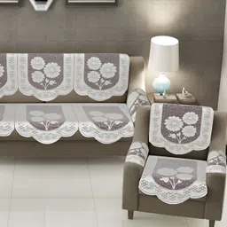 BIGGER FISH Brown 10 Pieces 5 Seater Sofa Covers-50