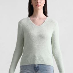 ONLY V- Neck Ribbed Knitted Pullover-image-80