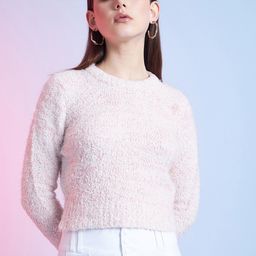 STREET 9 Cream-Coloured Boucle Pullover Acrylic Sweater-image-16