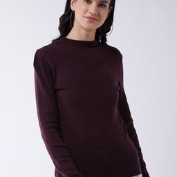 RVK Women Burgundy Pullover-picture-2