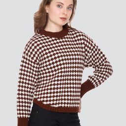 GOSHA & MAU Geometric Printed Woollen Pullover image 3