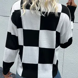 StyleCast Checked Drop Shoulder Pullover image 3