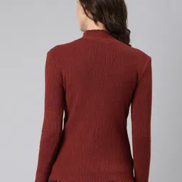 SHOWOFF Mock Collar Self Design Pullover Acrylic Sweater image 4