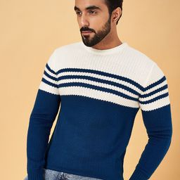 YU by Pantaloons Colourblocked Round Neck Acrylic Pullover Sweater-image-94