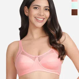 Susie Pack Of 3 Full Coverage Cotton Non Padded Everyday Bra-All Day Comfort-5