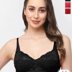 Docare Pack Of 3 Floral Self Design Full Coverage Bralette Bra With All Day Comfort-picture-9