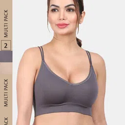 Amour Secret Pack Of 2 Lightly Padded Styled Back Anti Odour Full Coverage Sports Bra-picture-18
