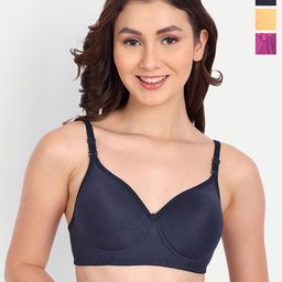 Liigne Pack Of 3 Full Coverage All Day Comfort Cotton Everyday Bra-picture-33