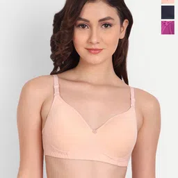 Liigne Pack Of 3 Full Coverage Lightly Padded All Day Comfort Everyday Bra-picture-31