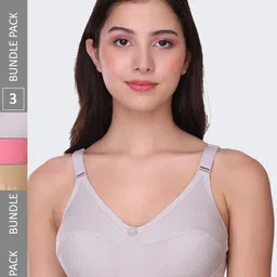 POOJA RAGENEE Pack Of 3 Full Coverage Non-Wired Lightly Padded Everyday Bras-picture-55