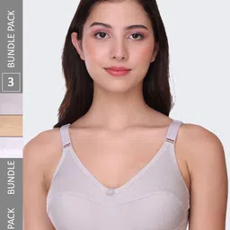 POOJA RAGENEE Pack Of 3 Full Coverage Bra bq2183d_3p_wh_gry_sk_28d-picture-28