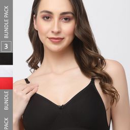 College Girl Pack Of 3 All Day Comfort Full Coverage Seamless Cotton T-shirt Bra-image-89
