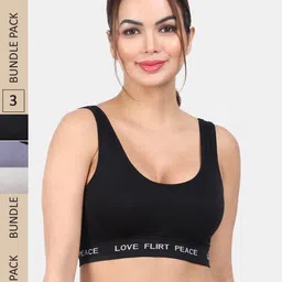 Amour Secret Pack Of 3 Removable Padding All Day Comfort Anti Odour Sports Workout Bra-picture-53