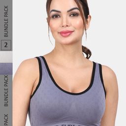 Amour Secret Pack Of 2 Lightly Padded Non-Wired Anti Odour Full Coverage Sports Bra-11