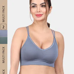 Amour Secret Pack Of 2 Lightly Padded Styled Back Anti Odour Full Coverage Sports Bra-picture-13
