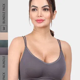 Amour Secret Pack Of 3 Lightly Padded Styled Back Anti Odour Full Coverage Sports Bra-image-80