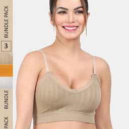 Amour Secret Pack Of 3 Lightly Padded Full Coverage Seamless Slip-On Sports Bra-picture-17
