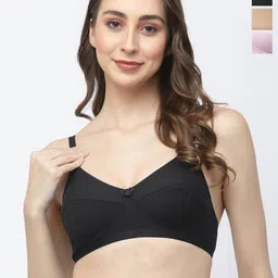 College Girl Pack of 3 Medium Coverage Non Padded T-shirt Bras With All Day Comfort-picture-27