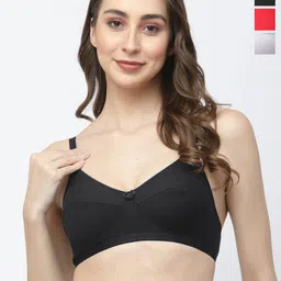 College Girl Pack of 3 Medium Coverage Non Padded T-shirt Bras With All Day Comfort-51