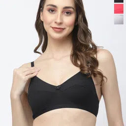College Girl Pack of 3 Medium Coverage Non Padded T-shirt Bras With All Day Comfort-picture-41
