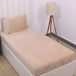 RD TREND Beige 210 TC Single Bedsheet with 1 Pillow Cover-picture-7