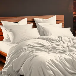 Myntra Elegant Homes Off White 300 TC King Bedsheet with 2 Pillow Covers-21