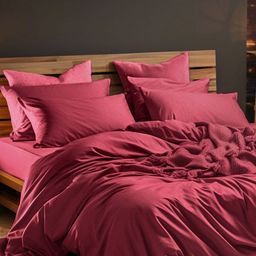 Myntra Elegant Homes Maroon 300 TC King Bedsheet with 2 Pillow Covers-picture-1