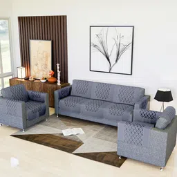 Kuber Industries Grey Printed Cotton Sofa Cover With Arms-image-57