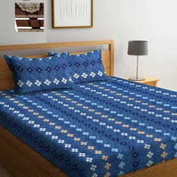 Arrabi Printed 300 TC 2 King Bedsheets with 4 Pillow Covers-image-42