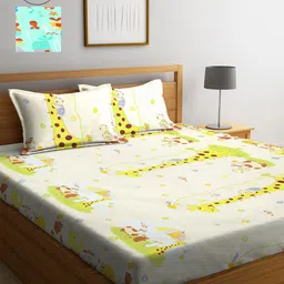 Arrabi Off Pack of 2 Printed 300 TC King Bedsheet with 4 Pillow Covers-55