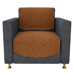 Kuber Industries Brown 4 Pieces Velvet Sofa Cover-42