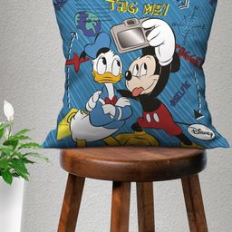 Disney Blue & White Mickey Mouse & Donald Duck Square Cushion Covers-image-97