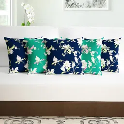 Divine Casa Set of 5 Floral Square Cushion Covers-41