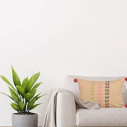 Home Beige & Green Cotton Printed Rectangle Cushion Covers-image-9