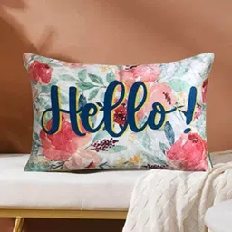 Tasseled Home Blue & White Floral Rectangle Cushion Cover-image-54