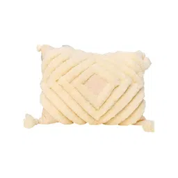 THROWPILLOW Off White Embellished Rectangle Cushion Cover-image-35