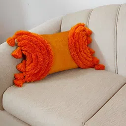 THROWPILLOW Orange Embellished Rectangle Cushion Covers-image-88