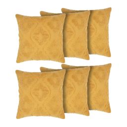 GRHAMOY Yellow 6 Pieces Ethnic Motifs Cotton Rectangle Cushion Covers-image-25