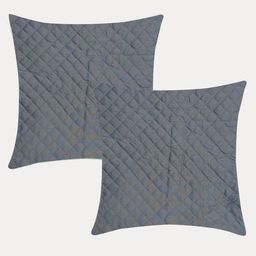 Molcha Set of 2 Cream-Coloured Geometric Square Play Of Sheen & Colour Cushion Covers-6