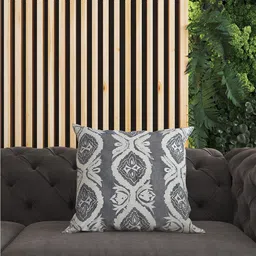 SHADES of LIFE Grey & White 2 Pieces Embroidered Cotton Square Cushion Covers-16