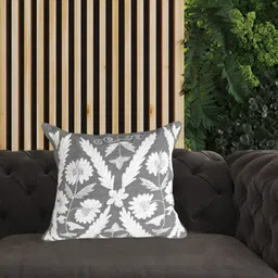 SHADES of LIFE Grey & White 2-Pieces Embroidered Square Cushion Covers-image-73