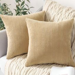 Vinayaka Fab Beige 2 Pieces Striped Square Cushion Covers-image-55