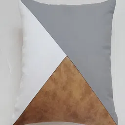 THROWPILLOW White Abstract Leather Square Cushion Cover-image-21
