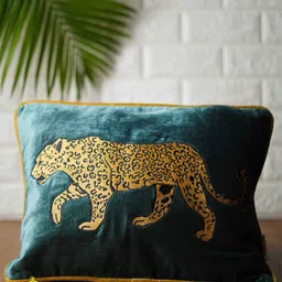 Folkstorys Luxury Green & Yellow Embroidered Velvet Rectangle Cushion Cover-picture-26
