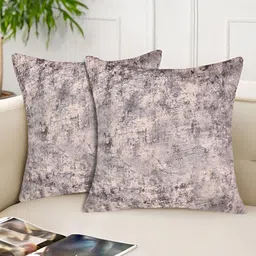 Tesmare Beige & Khaki 2 Pieces Abstract Velvet Square Cushion Covers-picture-13