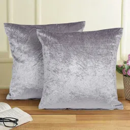eyda Grey 2-Pieces Velvet Square Cushion Covers-30