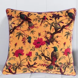 HANDICRAFT PALACE Orange & Pink Floral Velvet Square Cushion Covers-image-60