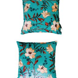 GAB Green & Orange 2 Pieces Floral Square Cushion Covers-image-117