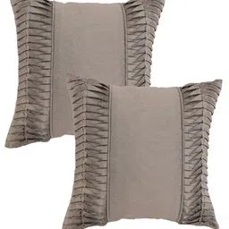 ZEBA Grey 2 Pieces Square Cushion Covers-31