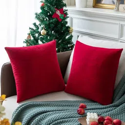 The Purple Tree Christmas Red 2 Pieces Square Cushion Covers-68